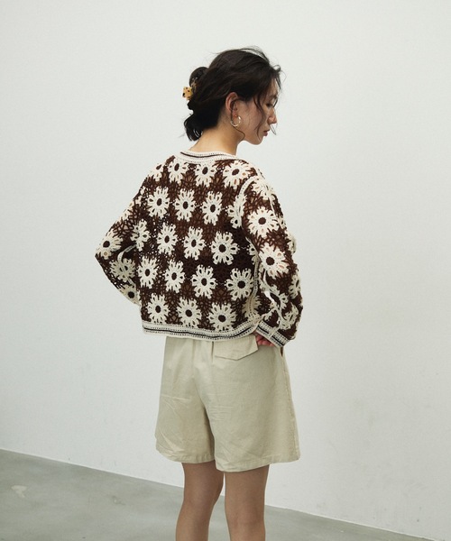 Lutim by u（ルチバイユー）の「Crochet Knit Cardigan / クロシェニットカーディガン（カーディガン/ボレロ・レディース・ブラック/ブラウン・FREE）」の15枚目の写真