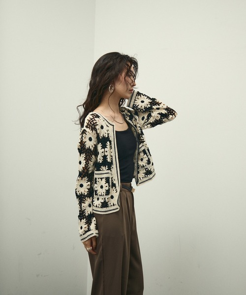 セール】Crochet Knit Cardigan / クロシェニットカーディガン