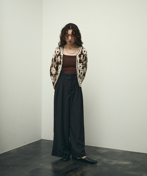 カーディガン 「25AW PRE-ORDER」Crochet Motif Zip Knit Cardigan/クロシェモチーフジップニットカーデ「MA カーディガン Crochet Knit Cardigan / クロシェニット