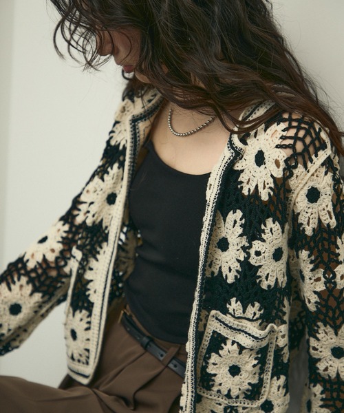 セール】Crochet Knit Cardigan / クロシェニットカーディガン