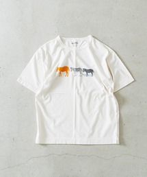 30/1度詰天竺プリントクルーT