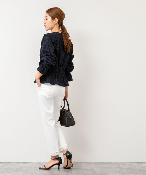 セール】ジオメトリックジャガードブラウス（シャツ/ブラウス