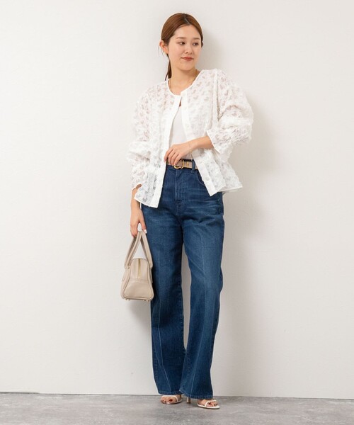 セール】ジオメトリックジャガードブラウス（シャツ/ブラウス