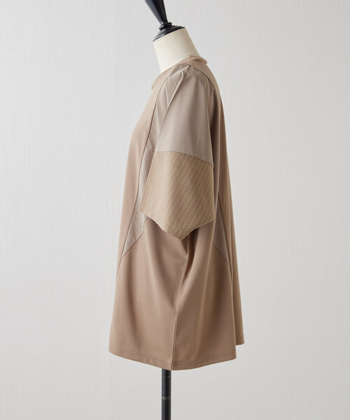 ear PAPILLONNER（イアパピヨネ）の「ショルダー切替Tシャツ【SUM1 STYLE（スミ スタイル)】（Tシャツ/カットソー・レディース・ブラック/モカ・FREE）」の10枚目の写真