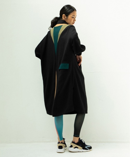 STOF（ストフ）の「COLOR MIX LINEN WOOL COAT（ステンカラーコート・メンズ・ブラック/グレイッシュベージュ・S/M）」の7枚目の写真