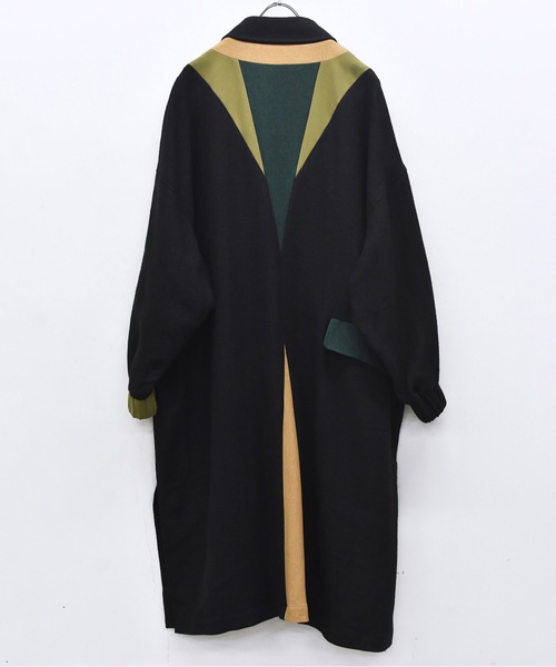 STOF（ストフ）の「COLOR MIX LINEN WOOL COAT（ステンカラーコート・メンズ・ブラック/グレイッシュベージュ・S/M）」の14枚目の写真