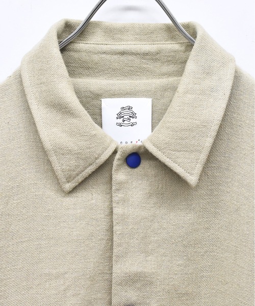STOF（ストフ）の「COLOR MIX LINEN WOOL COAT（ステンカラーコート・メンズ・ブラック/グレイッシュベージュ・S/M）」の15枚目の写真