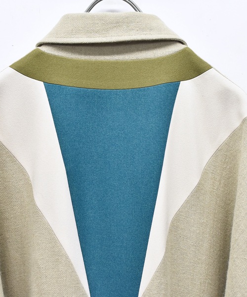 STOF（ストフ）の「COLOR MIX LINEN WOOL COAT（ステンカラーコート・メンズ・ブラック/グレイッシュベージュ・S/M）」の16枚目の写真