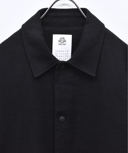 STOF（ストフ）の「COLOR MIX LINEN WOOL COAT（ステンカラーコート・メンズ・ブラック/グレイッシュベージュ・S/M）」の17枚目の写真