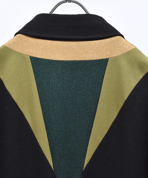 STOF（ストフ）の「COLOR MIX LINEN WOOL COAT（ステンカラーコート・メンズ・ブラック/グレイッシュベージュ・S/M）」の18枚目の写真