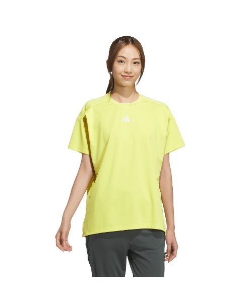 adidas(アディダス)の「アディダス adidas Tero 半袖Tシャツ(Tシャツ/カットソー・レディース・イエロー/ネイビー/ホワイト・S/M/L/XL)」の1枚目の写真