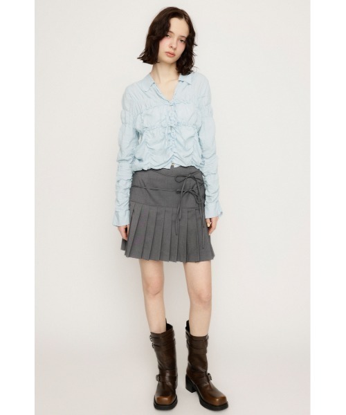 SLY（スライ）の「SHIRRING SKIPPER RIBBON SH シャーリング スキッパー リボン シャツ 春服（シャツ/ブラウス・レディース・マルチ/オフホワイト/ライトブルー/ブラック・FREE）」の17枚目の写真