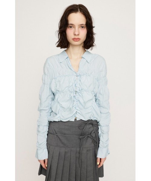【スライ】SHIRRING SKIPPER RIBBON シャツ SLY 【スライ】SHIRRING SKIPPER RIBBON シャツ : MAGASEEK