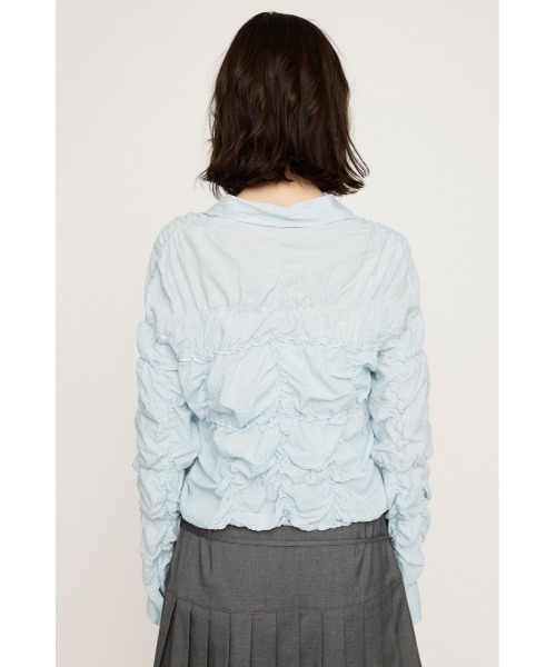 ブラウス シャツ SHIRRING SKIPPER RIBBON SH シャーリング スキッパー リボン シャツ 春服 レディース SHIRRING SKIPPER RIBBON SH シャーリング スキッパー リボン