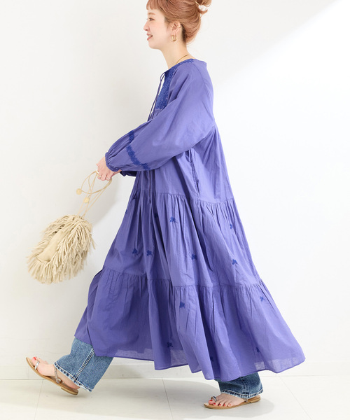 Fanaka（ファナカ）の「FANAKA/ファナカ チカンカリ風ふっくら刺繍ワンピース（ワンピース・レディース・ピンク/ブラック/ブルー・FREE）」の3枚目の写真