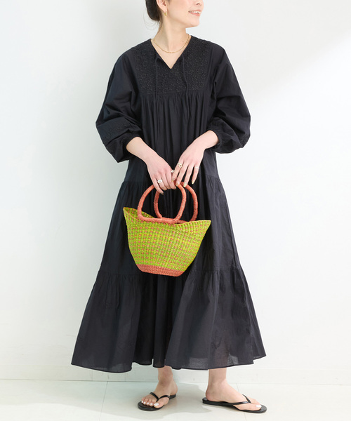 ダンガリー刺繍ワンピース 🍒𝒞𝒽𝑒𝓇𝓇𝓎🍒 ⁡ ⁡ ♡ロゴ刺繍ダンガリーワンピース price