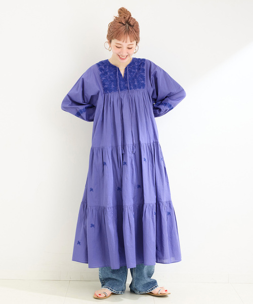 Fanaka（ファナカ）の「FANAKA/ファナカ チカンカリ風ふっくら刺繍ワンピース（ワンピース・レディース・ピンク/ブラック/ブルー・FREE）」の9枚目の写真