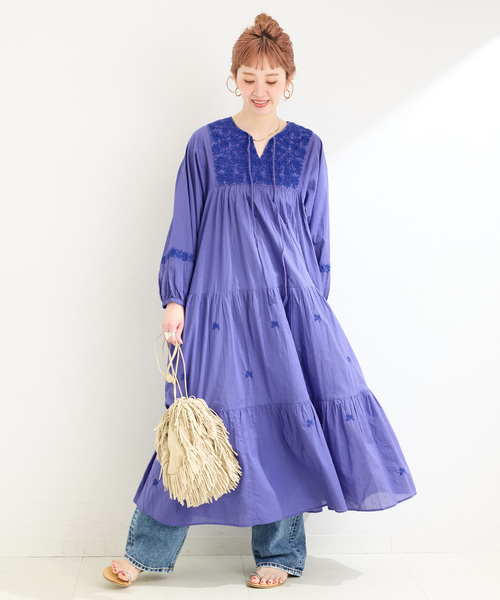 Fanaka（ファナカ）の「FANAKA/ファナカ チカンカリ風ふっくら刺繍ワンピース（ワンピース・レディース・ピンク/ブラック/ブルー・FREE）」の10枚目の写真
