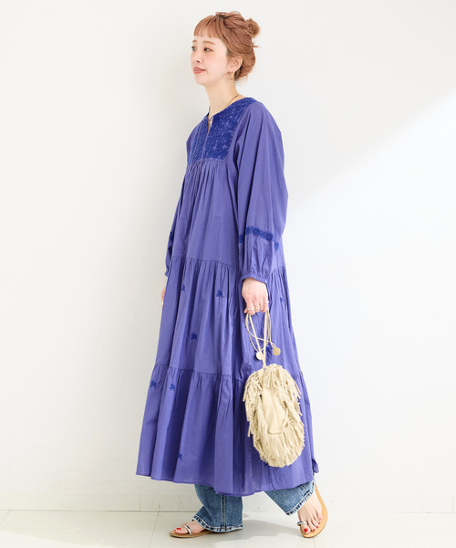 Fanaka（ファナカ）の「FANAKA/ファナカ チカンカリ風ふっくら刺繍ワンピース（ワンピース・レディース・ピンク/ブラック/ブルー・FREE）」の11枚目の写真