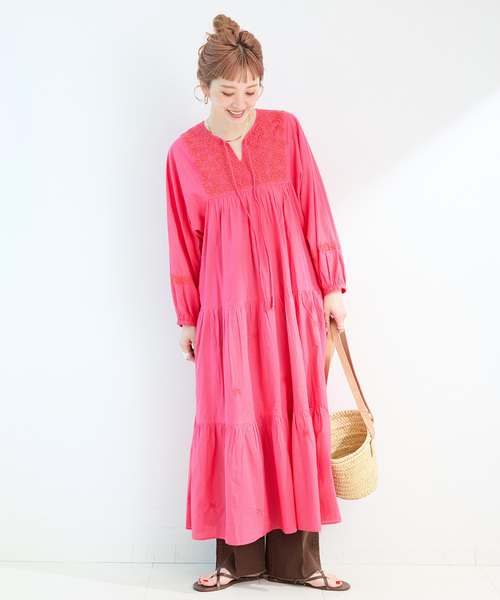 Fanaka（ファナカ）の「FANAKA/ファナカ チカンカリ風ふっくら刺繍ワンピース（ワンピース・レディース・ピンク/ブラック/ブルー・FREE）」の15枚目の写真
