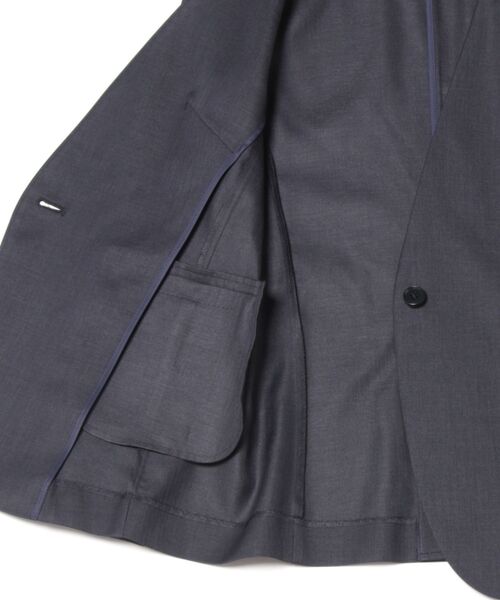 STRAWBERRY-FIELDS（ストロベリーフィールズ）の「ジュエルストレッチ　ノーカラージャケット（ノーカラージャケット・レディース・ブラック/ライトベージュ/ネイビー/グレー・2）」の6枚目の写真