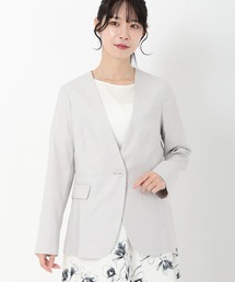 STRAWBERRY-FIELDS | ジュエルストレッチ　ノーカラージャケット(ノーカラージャケット)