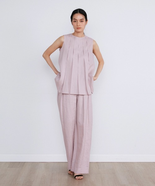 INED（イネド）の「リネンボックスプリーツブラウス《la veille by SUPERIOR CLOSET》【セットアップ対応】（シャツ/ブラウス・レディース・カーキ/ピンク・9号/11号）」の17枚目の写真