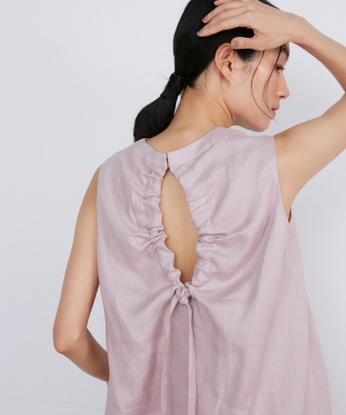 リネンボックスプリーツブラウス《la veille by SUPERIOR CLOSET