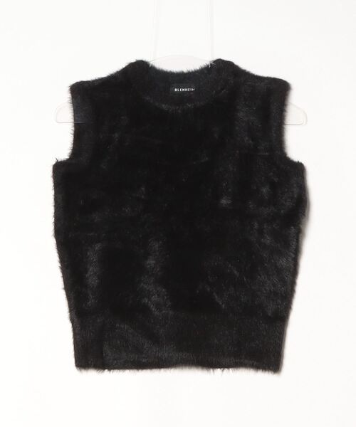BLENHEIM ブレンヘイム ノースリーブニット M ブラック フェレット