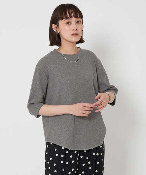 []ワッフル生地 Tシャツ ショートスリーブ関税送料込 コットンワッフルショートスリーブ | BLAMINK (Women