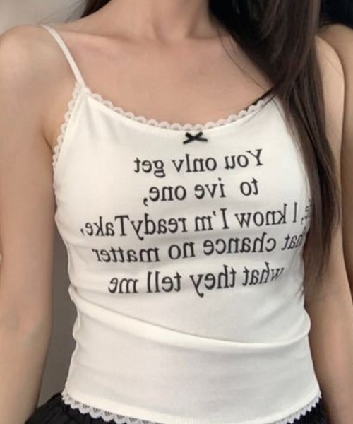 Mejoul（メジュール）の「【カップイン】チビリボンレース ロゴプリントキャミソール ビスチェ（キャミソール・レディース・ブラック/ホワイト/ピンク/ブルー・F）」の8枚目の写真