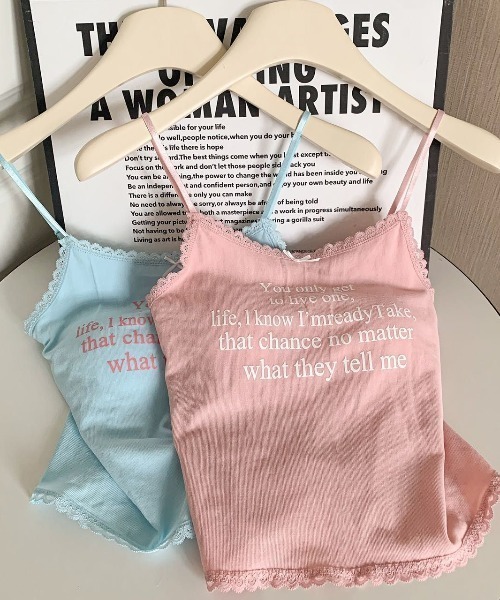 Mejoul（メジュール）の「【カップイン】チビリボンレース ロゴプリントキャミソール ビスチェ（キャミソール・レディース・ブラック/ホワイト/ピンク/ブルー・F）」の21枚目の写真