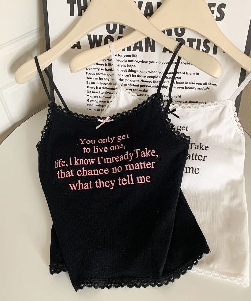 Mejoul（メジュール）の「【カップイン】チビリボンレース ロゴプリントキャミソール ビスチェ（キャミソール・レディース・ブラック/ホワイト/ピンク/ブルー・F）」の20枚目の写真