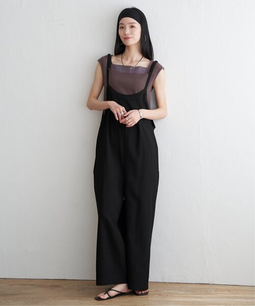 LBC(エルビーシー)の「キャミワイドサロペット(サロペット/オーバーオール・レディース・ブラック/グレー・M)」の7枚目の写真