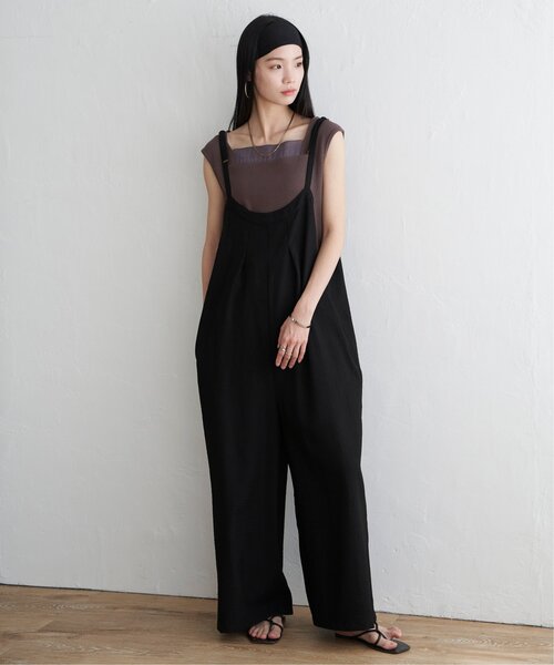 LBC(エルビーシー)の「キャミワイドサロペット(サロペット/オーバーオール・レディース・ブラック/グレー・M)」の8枚目の写真