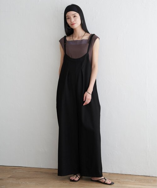 LBC(エルビーシー)の「キャミワイドサロペット(サロペット/オーバーオール・レディース・ブラック/グレー・M)」の9枚目の写真