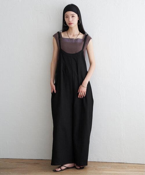 LBC(エルビーシー)の「キャミワイドサロペット(サロペット/オーバーオール・レディース・ブラック/グレー・M)」の11枚目の写真