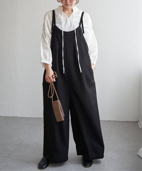 LBC(エルビーシー)の「キャミワイドサロペット(サロペット/オーバーオール・レディース・ブラック/グレー・M)」の12枚目の写真