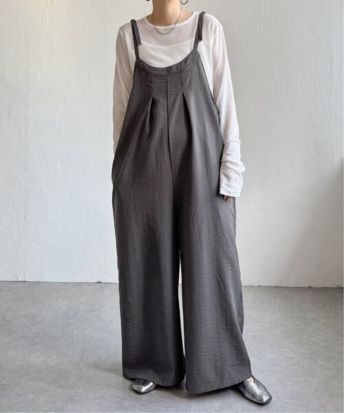 LBC(エルビーシー)の「キャミワイドサロペット(サロペット/オーバーオール・レディース・ブラック/グレー・M)」の16枚目の写真