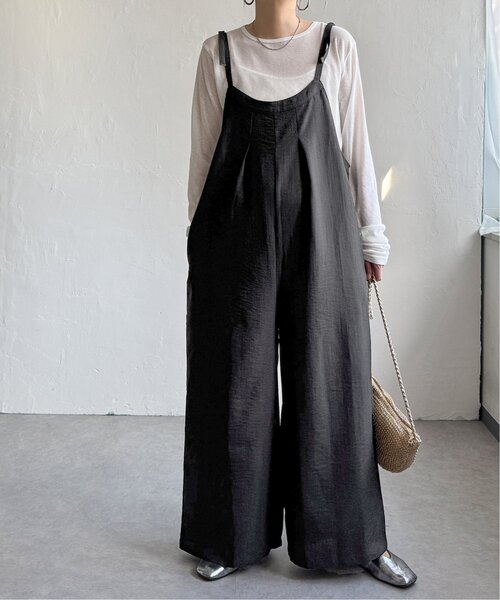 LBC(エルビーシー)の「キャミワイドサロペット(サロペット/オーバーオール・レディース・ブラック/グレー・M)」の17枚目の写真