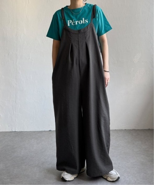 LBC(エルビーシー)の「キャミワイドサロペット(サロペット/オーバーオール・レディース・ブラック/グレー・M)」の4枚目の写真