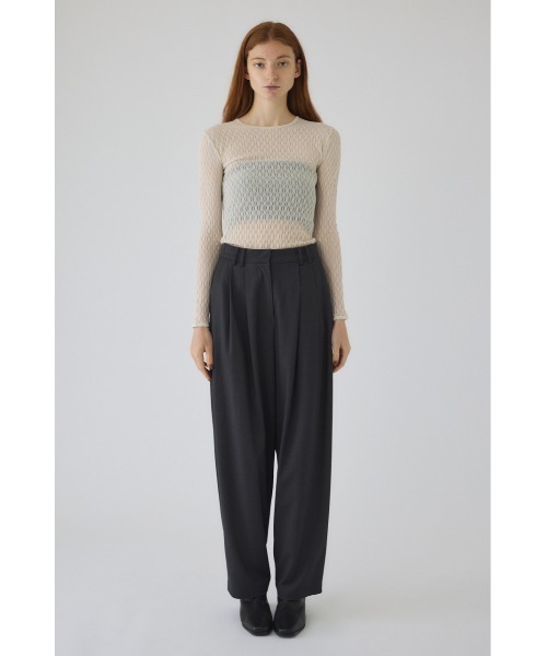RIM.ARK(リムアーク)の「W tuck wide slacks ダブルタックワイドスラックス(スラックス・レディース・ブラック/ライトベージュ/チャコールグレー/スモークピンク・36/38)」の19枚目の写真