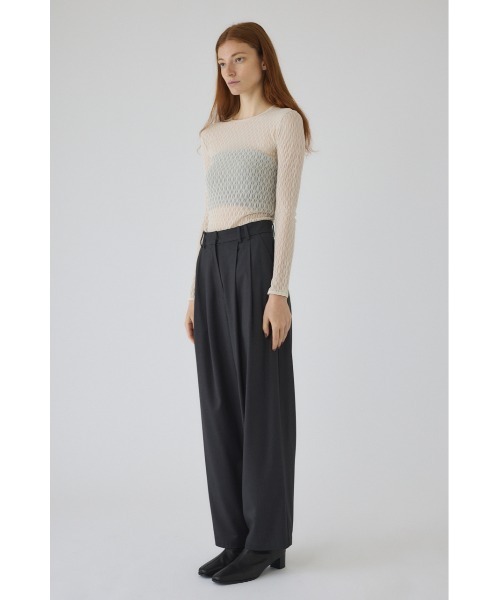 RIM.ARK(リムアーク)の「W tuck wide slacks ダブルタックワイドスラックス(スラックス・レディース・ブラック/ライトベージュ/チャコールグレー/スモークピンク・36/38)」の21枚目の写真