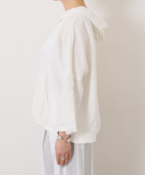 journal standard luxeリネン混合フード付き パーカー リネン フードプルシャツ（シャツ/ブラウス）｜JOURNAL STANDARD