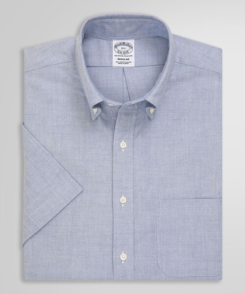 BROOKS BROTHERS(ブルックスブラザーズ)の「スーピマコットン オックスフォード ショートスリーブ ドレスシャツ Regular Fit(ビジネスシャツ・メンズ・ブルー/ホワイト/ホワイト×ブルー・14.5/16/15.5/15 /17.5/17/16.5)」の3枚目の写真