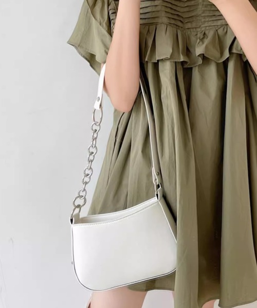 送無■未使用 【シャルル・ジョルダン】ミニショルダーバッグ クラッチ BAG 白 セール】チェーン ミニ ショルダーバッグ（ショルダーバッグ