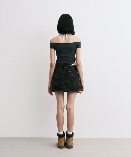 Midnight Move(ミッドナイトムーブ)の「Midnight Move/AG CROSS T(Tシャツ/カットソー・レディース・ダークグレー/ホワイト・FREE)」の6枚目の写真