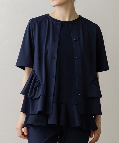 tシャツ 「SONO/ソーノ」「Summer Stretch」フロートギャザーフリルカーディガン レディース SONO/ソーノ】【Summer Stretch】ﾌﾛｰﾄｷﾞｬｻﾞｰﾌﾘﾙｶｰﾃﾞｨｶﾞﾝ（T