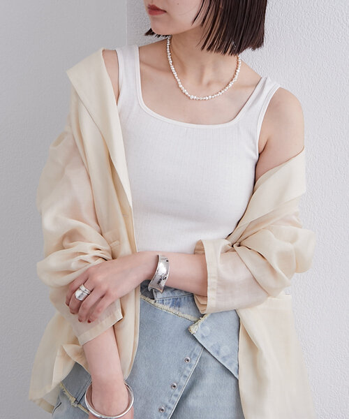 mystic（ミスティック）の「スクエアタンク（タンクトップ・レディース・アイボリー/ブラック/グレー/ホワイト・FREE）」の3枚目の写真