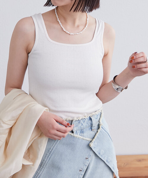 mystic（ミスティック）の「スクエアタンク（タンクトップ・レディース・アイボリー/ブラック/グレー/ホワイト・FREE）」の15枚目の写真